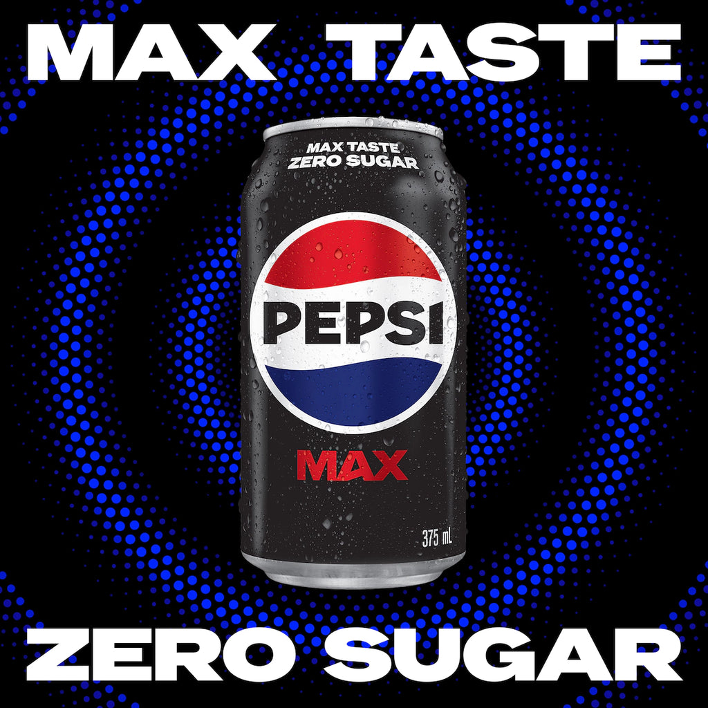 Pepsi Max No Sugar Cola Soft Drink Cans Multipack 375mL x 24 pack