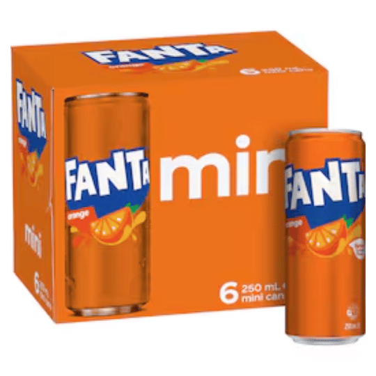 Fanta Orange Soft Drink Can 250ml  (Pack of 24)