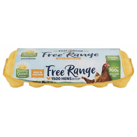 Sunny Queen 12 Extra Large Free Range Eggs 700g