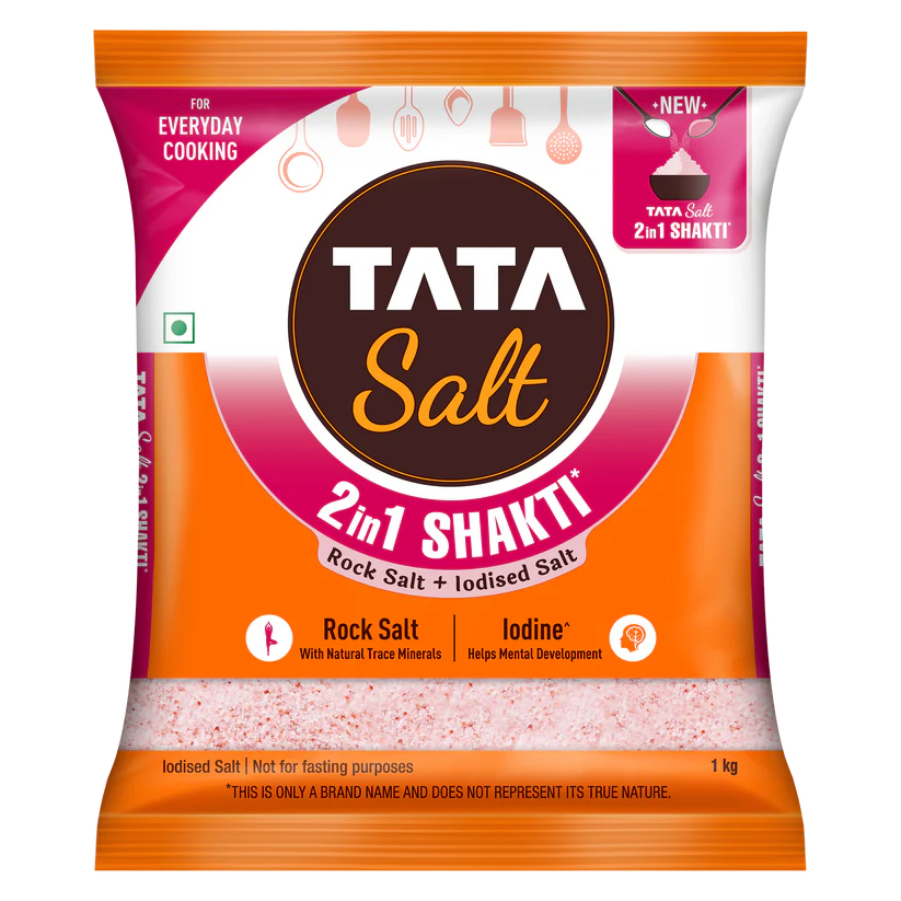 Tata Salt 2In1 Shakti 1Kg Lodised Salt + Rock Salt